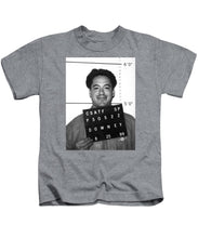 Robert Downey Jr Mug Shot 1999 Black And White - Kids T-Shirt