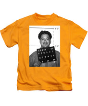 Robert Downey Jr Mug Shot 1999 Black And White - Kids T-Shirt