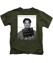 Robert Downey Jr Mug Shot 1999 Black And White - Kids T-Shirt