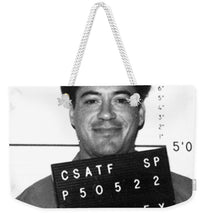 Robert Downey Jr Mug Shot 1999 Black And White - Weekender Tote Bag