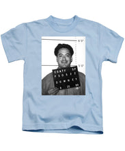 Robert Downey Jr Mug Shot 1999 Black And White - Kids T-Shirt