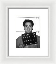 Robert Downey Jr Mug Shot 1999 Black And White - Framed Print