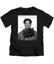 Robert Downey Jr Mug Shot 1999 Black And White - Kids T-Shirt