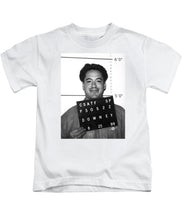 Robert Downey Jr Mug Shot 1999 Black And White - Kids T-Shirt