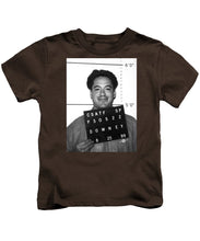 Robert Downey Jr Mug Shot 1999 Black And White - Kids T-Shirt