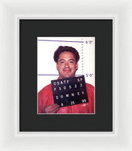 Robert Downey Jr Mug Shot 1999 Color - Framed Print