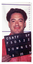 Robert Downey Jr Mug Shot 1999 Color - Beach Towel