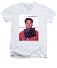 Robert Downey Jr Mug Shot 1999 Color - Men's V-Neck T-Shirt