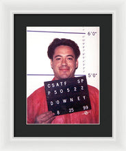 Robert Downey Jr Mug Shot 1999 Color - Framed Print