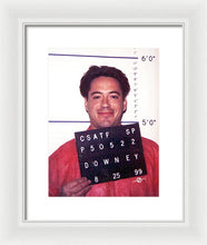 Robert Downey Jr Mug Shot 1999 Color - Framed Print