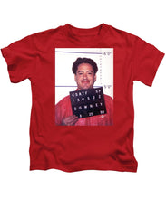 Robert Downey Jr Mug Shot 1999 Color - Kids T-Shirt