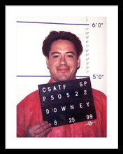 Robert Downey Jr Mug Shot 1999 Color - Framed Print