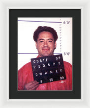Robert Downey Jr Mug Shot 1999 Color - Framed Print