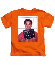 Robert Downey Jr Mug Shot 1999 Color - Kids T-Shirt