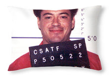 Robert Downey Jr Mug Shot 1999 Color - Throw Pillow