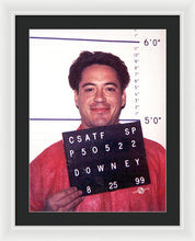 Robert Downey Jr Mug Shot 1999 Color - Framed Print
