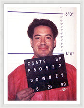 Robert Downey Jr Mug Shot 1999 Color - Framed Print