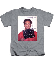 Robert Downey Jr Mug Shot 1999 Color - Kids T-Shirt