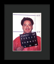 Robert Downey Jr Mug Shot 1999 Color - Framed Print