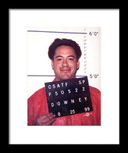Robert Downey Jr Mug Shot 1999 Color - Framed Print