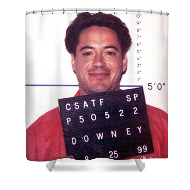 Robert Downey Jr Mug Shot 1999 Color - Shower Curtain