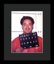 Robert Downey Jr Mug Shot 1999 Color - Framed Print