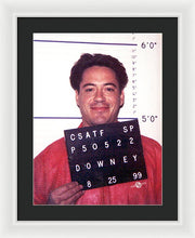 Robert Downey Jr Mug Shot 1999 Color - Framed Print