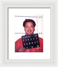 Robert Downey Jr Mug Shot 1999 Color - Framed Print