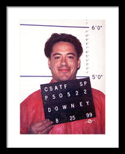 Robert Downey Jr Mug Shot 1999 Color - Framed Print