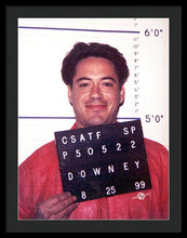 Robert Downey Jr Mug Shot 1999 Color - Framed Print