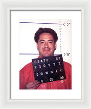 Robert Downey Jr Mug Shot 1999 Color - Framed Print