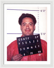 Robert Downey Jr Mug Shot 1999 Color - Framed Print