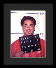 Robert Downey Jr Mug Shot 1999 Color - Framed Print