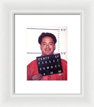 Robert Downey Jr Mug Shot 1999 Color - Framed Print