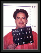 Robert Downey Jr Mug Shot 1999 Color - Framed Print
