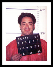 Robert Downey Jr Mug Shot 1999 Color - Framed Print