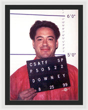 Robert Downey Jr Mug Shot 1999 Color - Framed Print