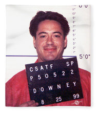 Robert Downey Jr Mug Shot 1999 Color - Blanket