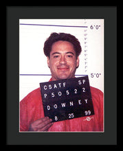 Robert Downey Jr Mug Shot 1999 Color - Framed Print
