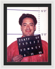 Robert Downey Jr Mug Shot 1999 Color - Framed Print