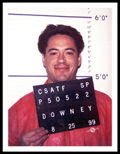Robert Downey Jr Mug Shot 1999 Color - Framed Print