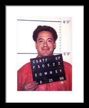 Robert Downey Jr Mug Shot 1999 Color - Framed Print