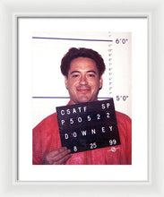 Robert Downey Jr Mug Shot 1999 Color - Framed Print