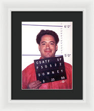 Robert Downey Jr Mug Shot 1999 Color - Framed Print