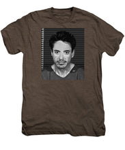 Robert Downey Jr Mug Shot 2001 Black And White - Men's Premium T-Shirt