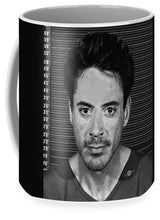 Robert Downey Jr Mug Shot 2001 Black And White - Mug