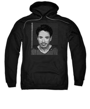 Robert Downey Jr Mug Shot 2001 Black And White - Sweatshirt