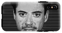 Robert Downey Jr Mug Shot 2001 Black And White - Phone Case