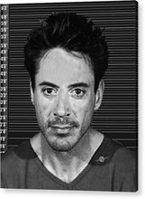 Robert Downey Jr Mug Shot 2001 Black And White - Acrylic Print