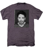 Robert Downey Jr Mug Shot 2001 Black And White - Men's Premium T-Shirt
